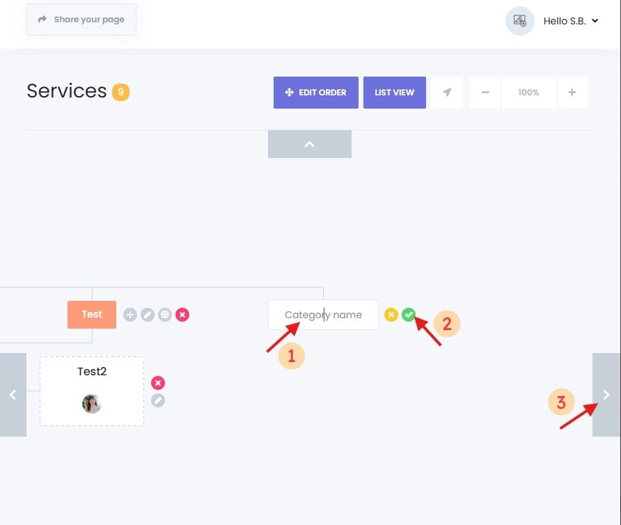 Creating a new service category to manage services in an online booking system