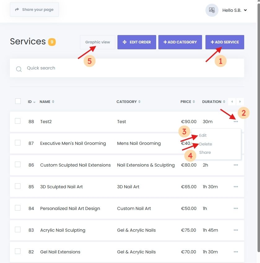 Adding a new service in Book24Seven to manage services in an online booking system