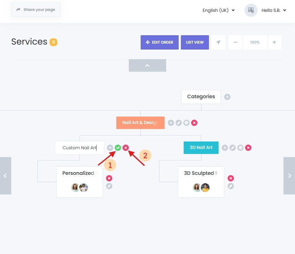 Editing and Deleting a service category in Book24Seven to manage services effectively